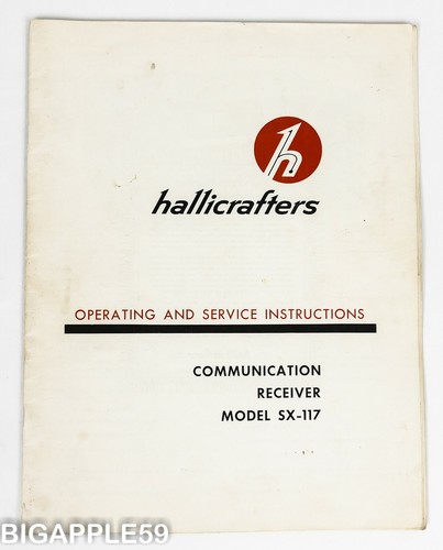 Hallicrafters SX-117 Receiver Original Operating & Service Instructions Manual - Picture 1 of 6