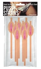 Pussy Party Drinking Straws - Gag Gift Funny Novelty Bachelorette Party Prop 