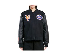 Pro Standard  New York Mets Classic Varsity Black Women's Jacket Lnmh34587-jbk