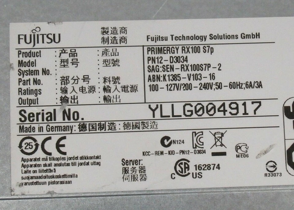 Fujitsu Primergy RX100 S7 S7P 4Core E3-1220v2 3.10GHz 6GB RAM 1U Server +License - Image 3 of 3