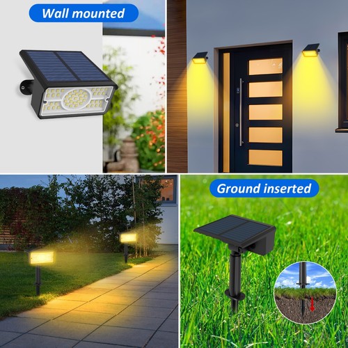 T-SUN 4pack Solar Spotlight Warmwhite Outdoor Garden Security Lighting Landscape - Picture 5 of 12