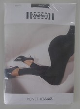 New  OVP: Wolford Velvet 66 Den Leggings Size L Color: Grape Leaf Green 