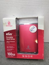 NEW Iomega USB 2.0 160GB eGo Rugged Portable Hard Drive RED 