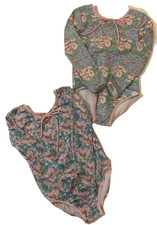 Sweet Honey Leotard Long Sleeve 2 Leotards Size 6Y Floral Green Pink Gymnastics