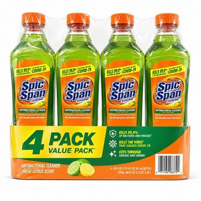 SPIC AND SPAN MULTI-PURPOSE CLEANER CITRUS SCENT 20oz 4 PK FAST SHIPPING 