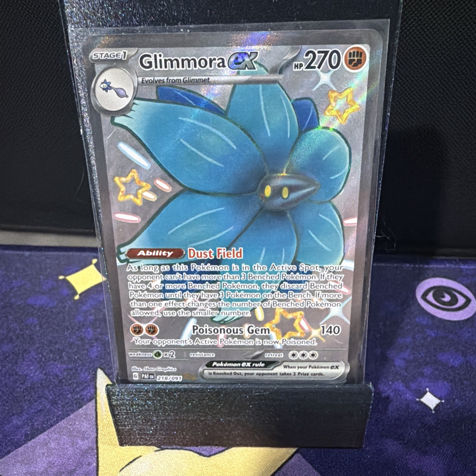 Glimmora ex 218/091 Paldean Fates Shiny Ultra Rare Holo Near Mint