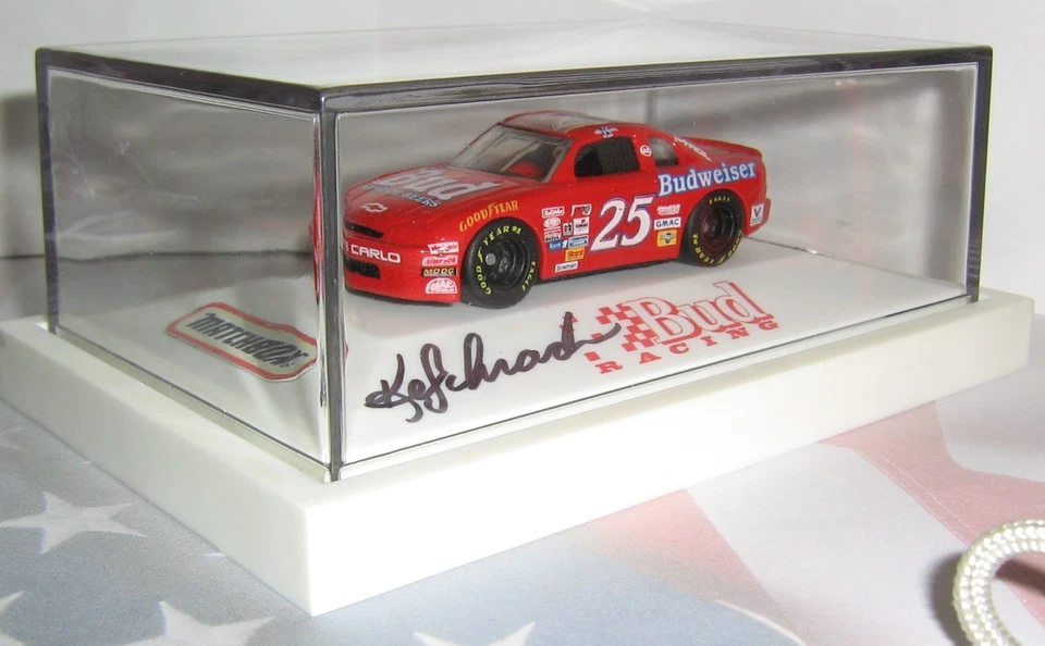 1/64 = AUTOGRAPHED / SIGNED KEN SCHRADER / 1995 CHEVROLET / CHEVY BUDWEISER CAR - Image 2 of 4