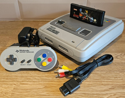 Super Nintendo SNES Konsole Bundle Super Killer Instinct Konsole/Spiel/Pad/PSU/AV