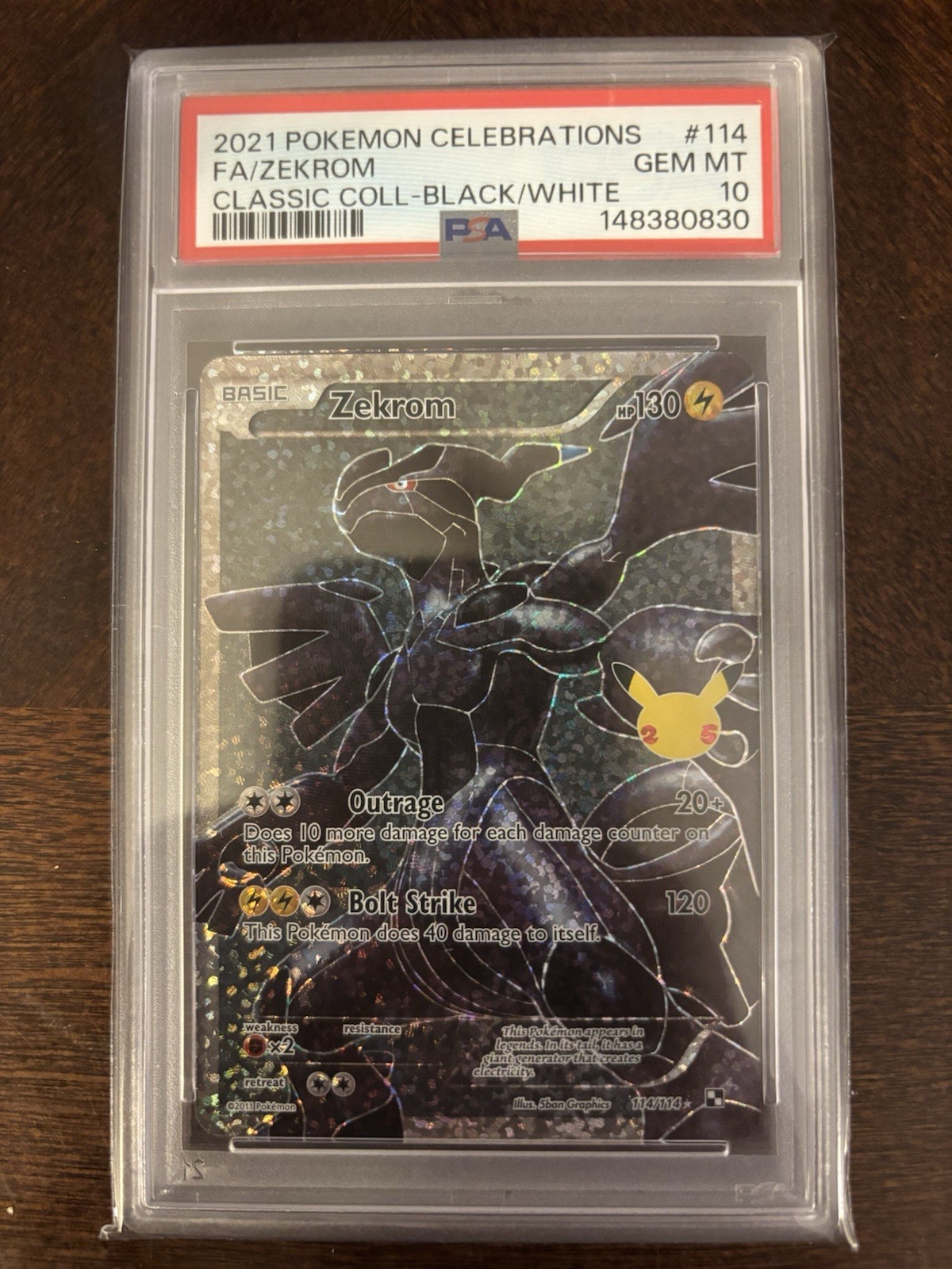 Pokémon Zekrom Celebrations Classic Collection Full Art 114/114 PSA 10