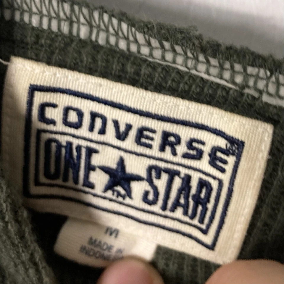 Sudadera con Capucha Converse Verde Tejido Waffle M Patinador Ropa de Calle Salón Gimnasio Atletismo Foto 3 de 4