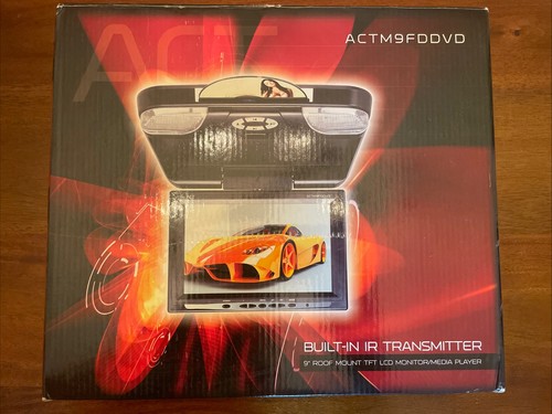 Act Video Built In IR Transmitter 9” Roof Mount TFT LCD Media Player Dvd Car