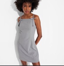 Wild fable target sheath mini dress gray tie straps small
