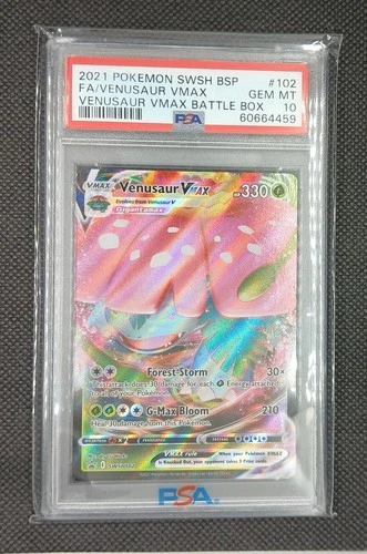 2021 POKEMON SWSH BLACK STAR PROMO #102 FULL ART/VENUSAUR VMAX PSA 10