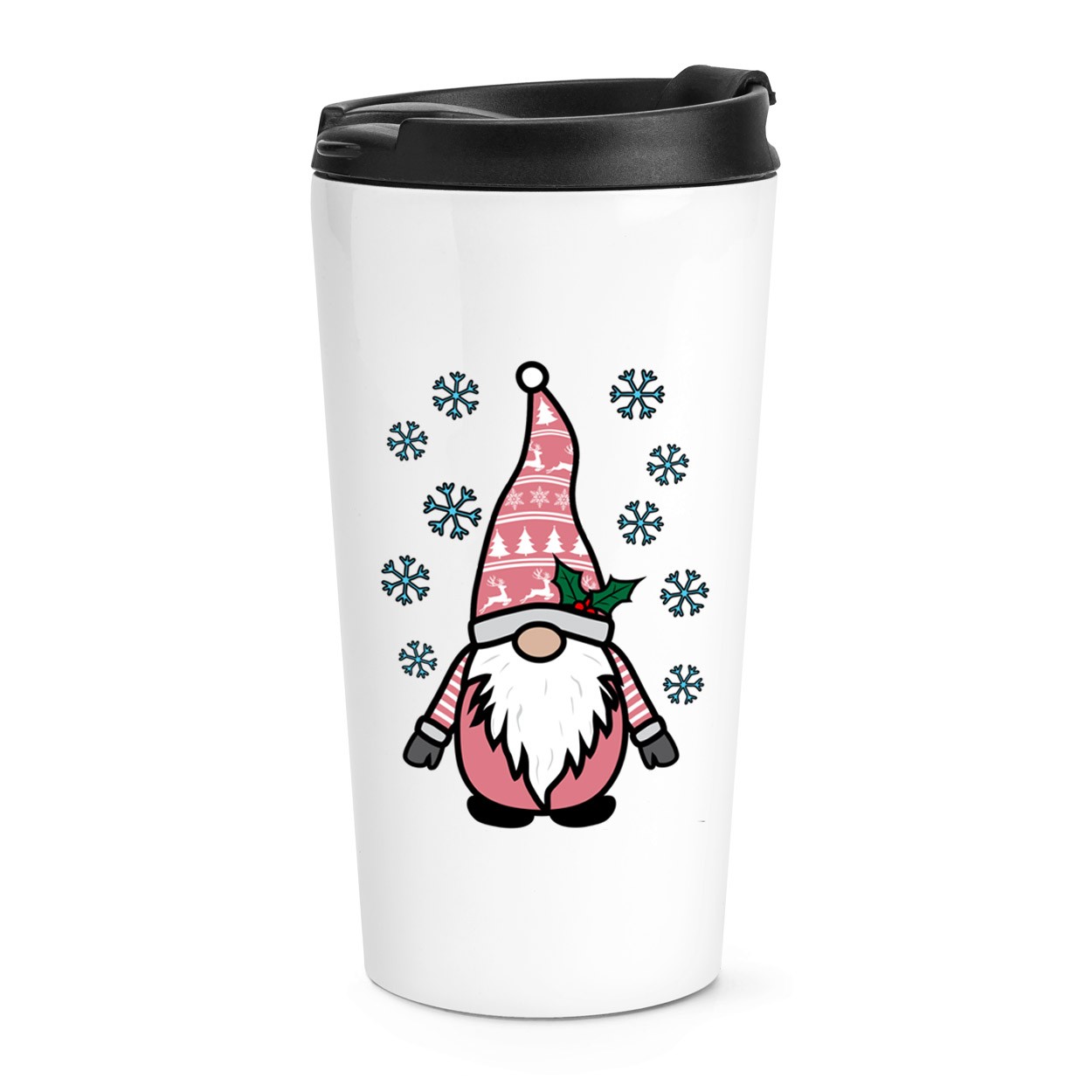 Gonk Gnome Pink Festive Christmas Travel Mug Cup Cup Gift Funny
