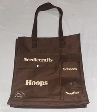 The Creative Circle Craft Needlework Tote Bag - Brown - Canvas Organizer