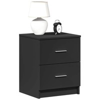 Nachttisch Mit 2 Schubladen Schwarz 40X36X50 Cm