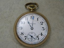 Hamilton- 10K Gold Filled- 1696347- Ruby Sapphire- 1923- Openface- Pocket Watch