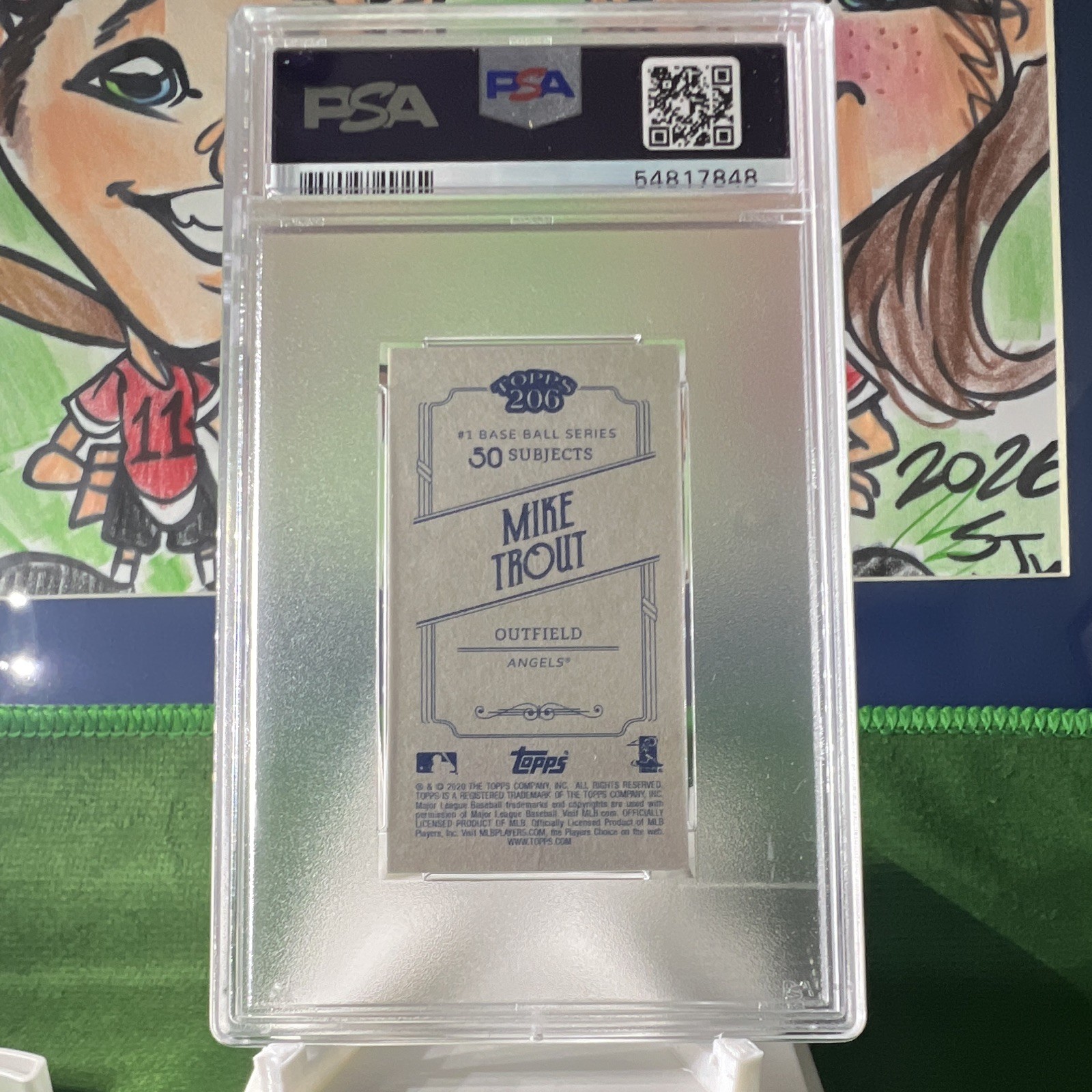 Topps 2020 Topps 206 Mike Trout Base Set Baseball Angels #1 PSA 10 GEM MT view 2