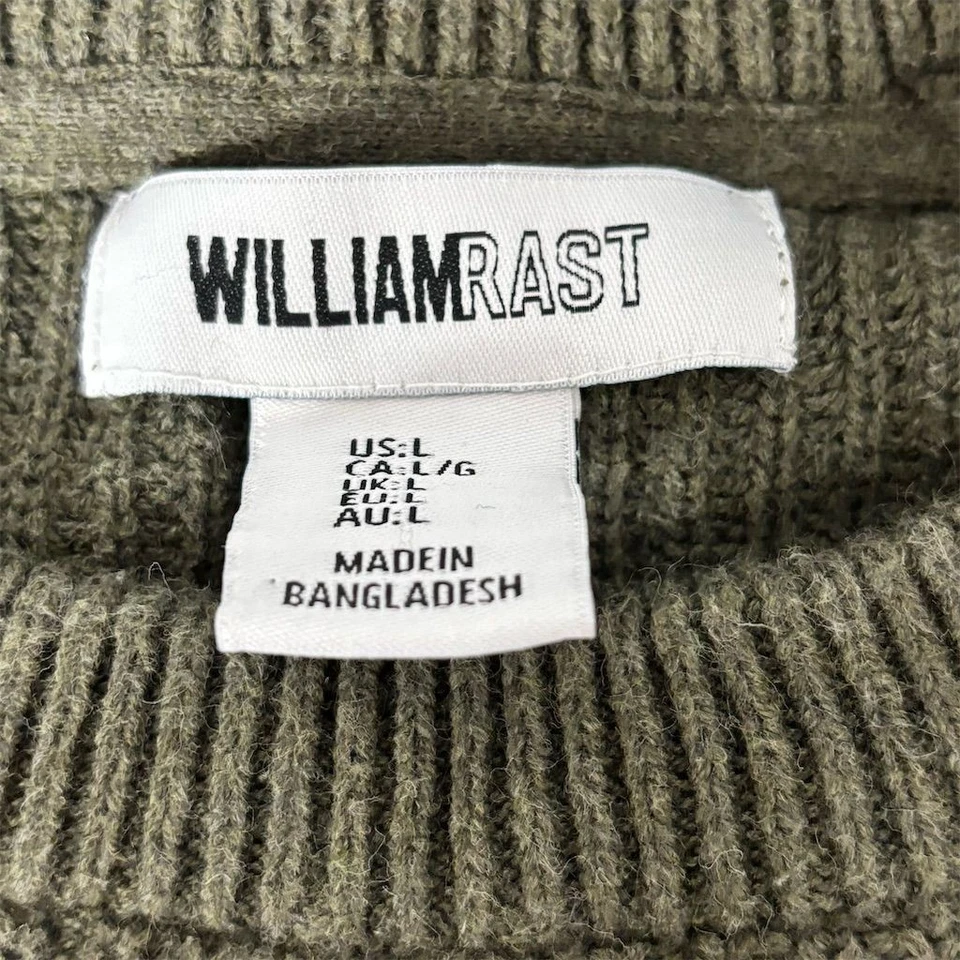 Suéter Jersey William Rast Para Hombre Tejido Verde Ejército Talla L Informal Foto 2 de 4