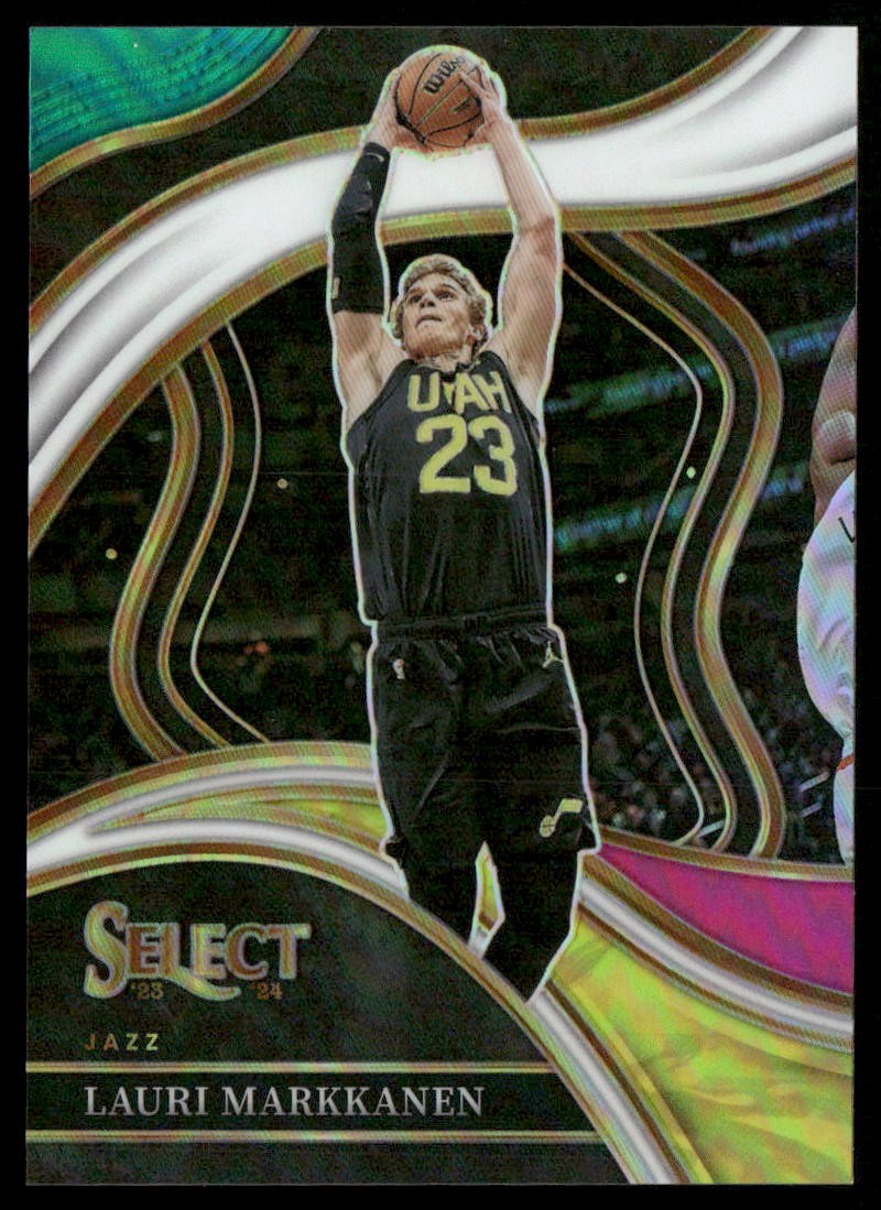 2023-24 Panini Select #219 Lauri Markkanen Teal White Pink Prizms #/49