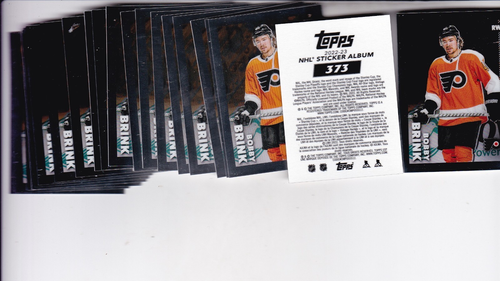 (50) 2022-23 Topps NHL Chrome STICKERS #373 BOBBY BRINK x50-FLYERS