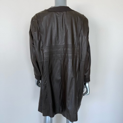 Elie Tahari women leather coat size 3X Retail 1950$ - Picture 5 of 12