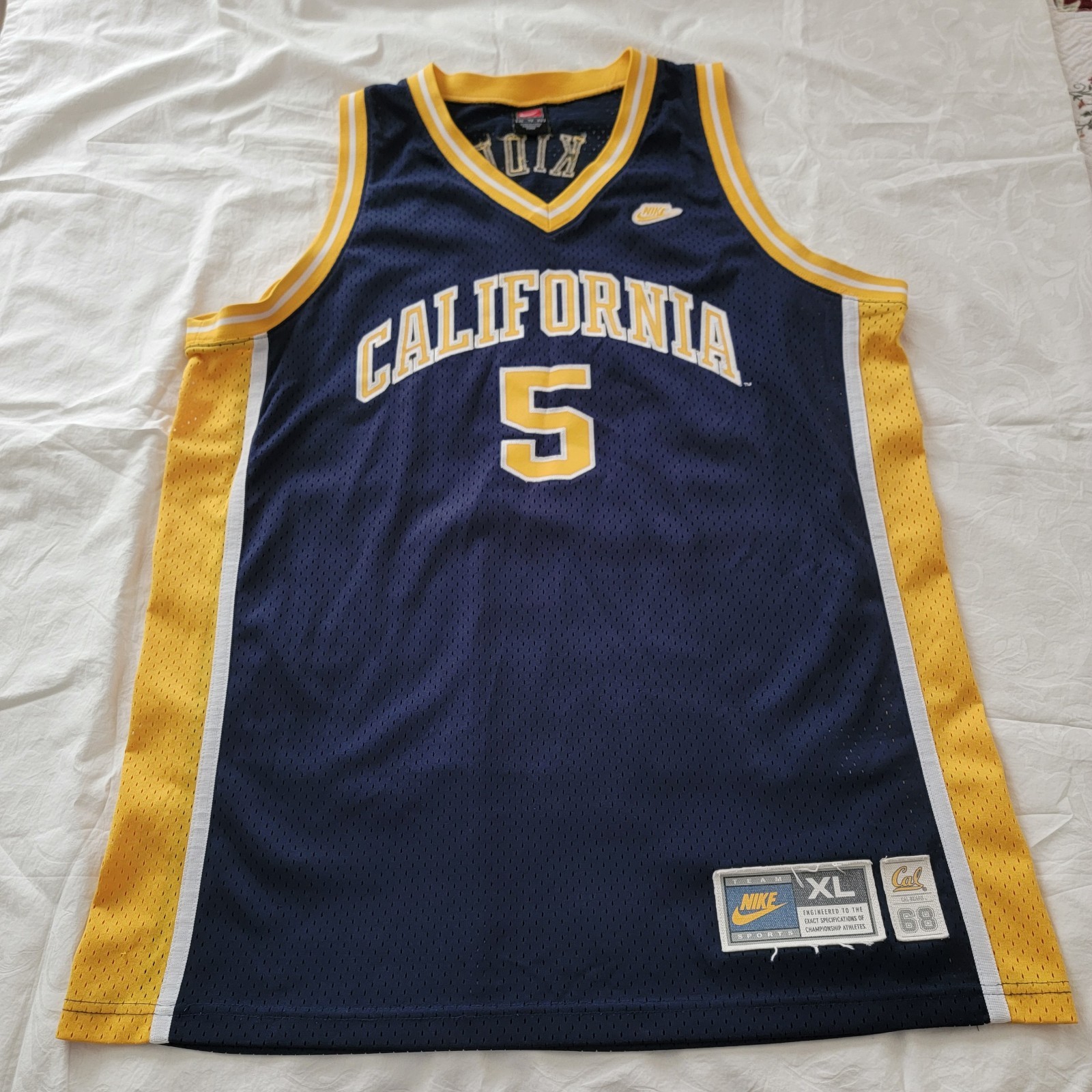 Jason Kidd California Golden Bears Basketball Jersey #5 Retro Rewind Nike XL