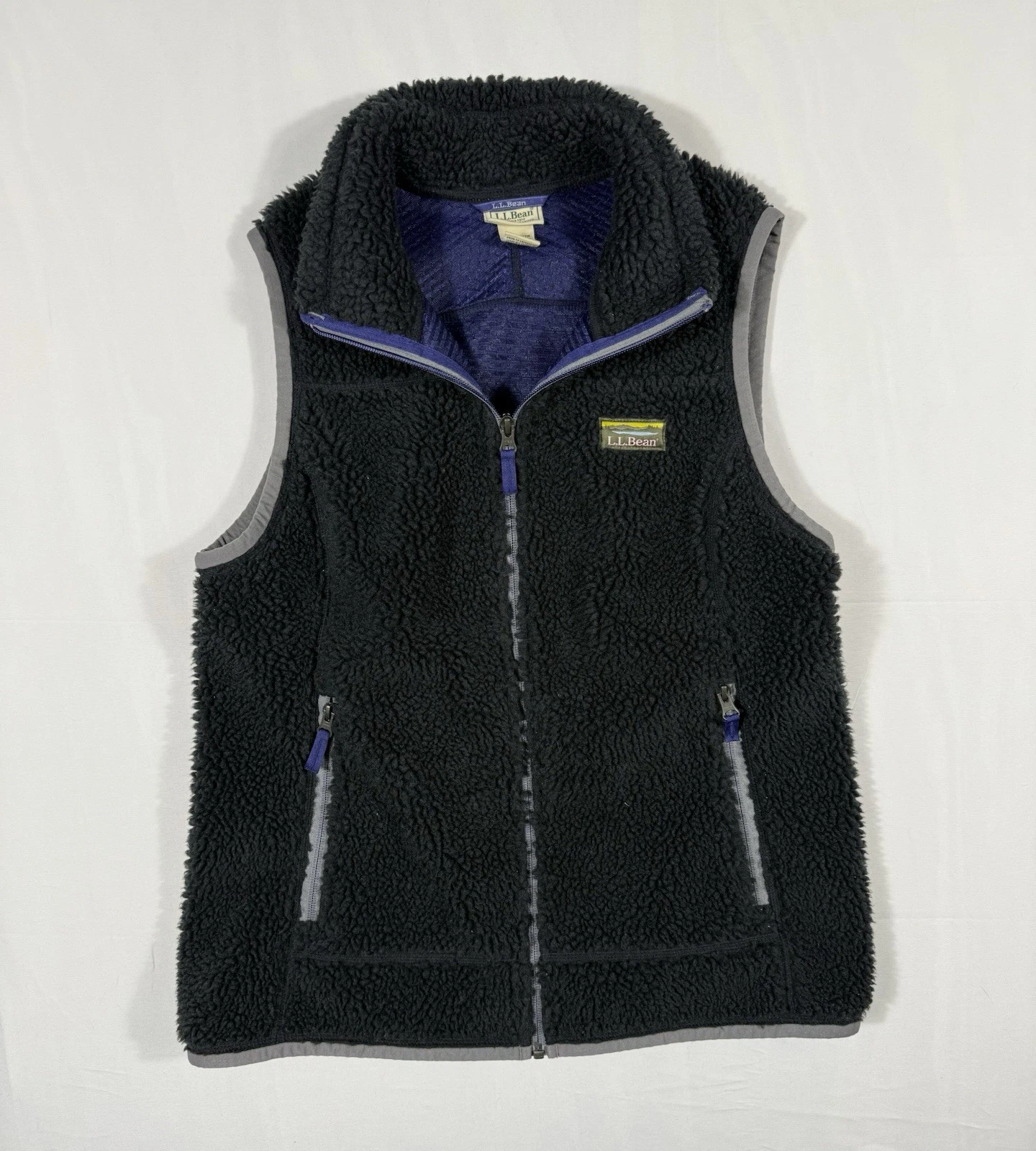 L.L. Bean Men’s Sherpa Fleece Vest Full Zip Black Size M Outdoor