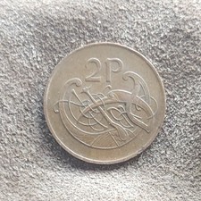 Ireland 1979 2 Pence Coin Celtic Bird Design Irish Pre Euro Collectible