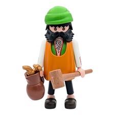 Playmobil figure tavern keeper yellow apron yellow pitcher hammer