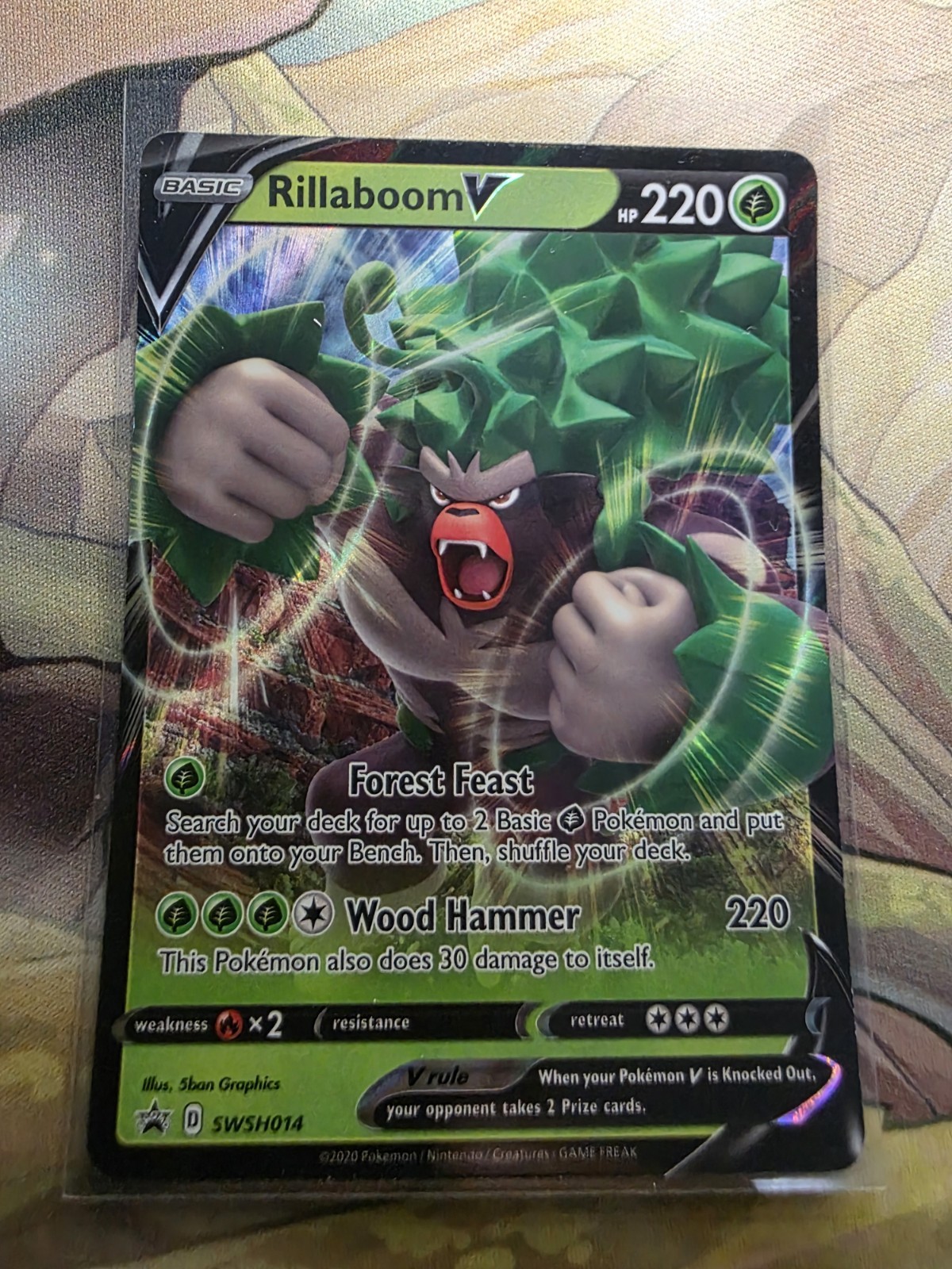 Pokemon Rillaboom V (SWSH014/322) SWSH Black Star Promos NM HOLO!