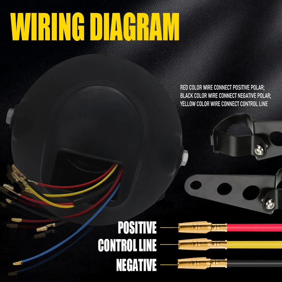 Faro giratorio LED de 7 pulgadas para motocicleta con carcasa de cubo de luz negra para Honda BMW Foto 4 de 4