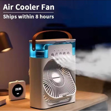 3-in-1 Portable Air Cooler Fan Humidifier LED NightLight Mini AC USB Home Office