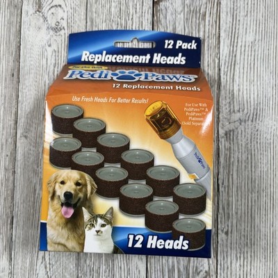 Pedi Paws Replacement Heads 12 Pack Pet Nail Groomer Filing Sanding Bands Discs