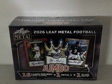 2026 Leaf Metal Football Jumbo Box - 8 Autos + 1 Metal X + 1 On Card Auto