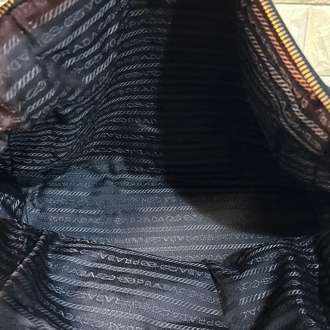 PRADA Chain Shoulder Bag Triangle Logo Nylon Navy thumbnail 19