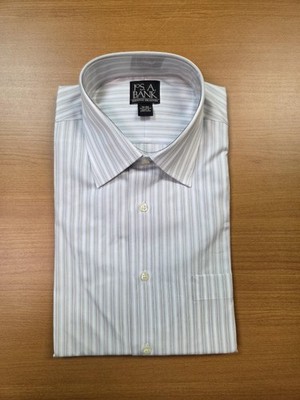 Jos A Bank Shirt Mens 16-32 Executive Collection Classic Dress Button Up Striped