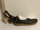 Outer Shoes Women's EU 37 Black Leather Laced slip on Flats -new — photo 2