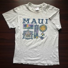 Vintage 90’s Single Stitch Maui Hawaii T Shirt Size Large USA Made Distressed