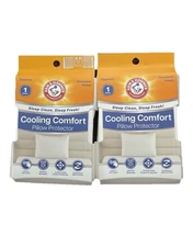 Arm & Hammer Standard Queen  Zippered Cooling Comfort Pillow Protector. 2Pk. New