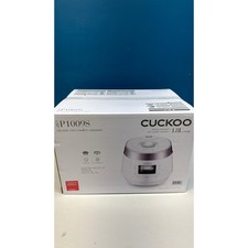 Arrocera eléctrica a presión Cuckoo CRP-P1009S de 10 tazas y calentador 1,8 L blanco NUEVO