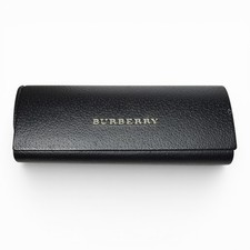 Burberry Black Leather Glasses Sunglasses Hard Shell Case Size Medium