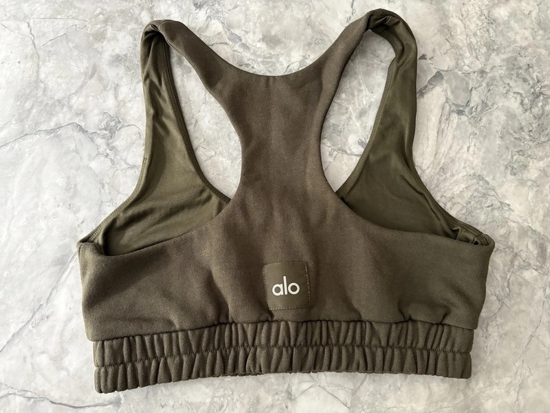 Alo Racerback Sports Bra, XS, Army