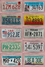 JOB LOT SET OF 10 ROUGH CONDITION AMERICAN LICENSE NUMBER PLATES lot# 10x1