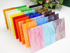 26 Pieces Stained Glass Sheets Variety Pack,Opaque Stain Art Glass Sheet Packs f