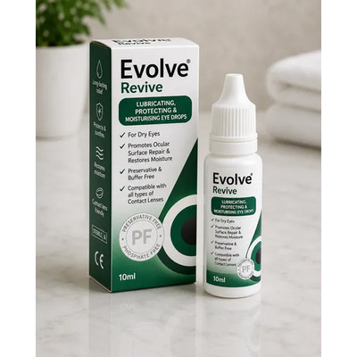 Evolve Revive Gleitmittel/Schutz für trockene Augen PF 10 ml Tropfen NEU UK-Bestand