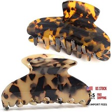 2 Pack Big Hair Claw Clips Tortoise Shell Nonslip Large Big tortoise hair clip