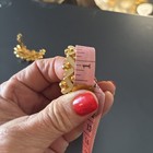 Vintage Gold Tone Beads And White Enamel X’s Clip Earrings  — photo 8