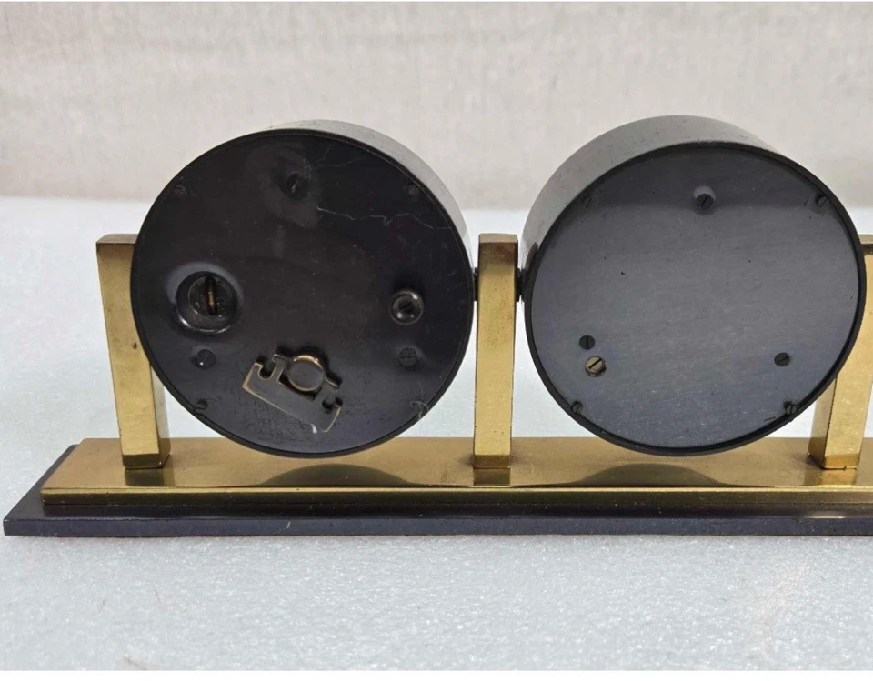 Juego de reloj y barómetro de barco Tiffany & Co. latón y metal armado. Works 1960 Foto 4 de 4