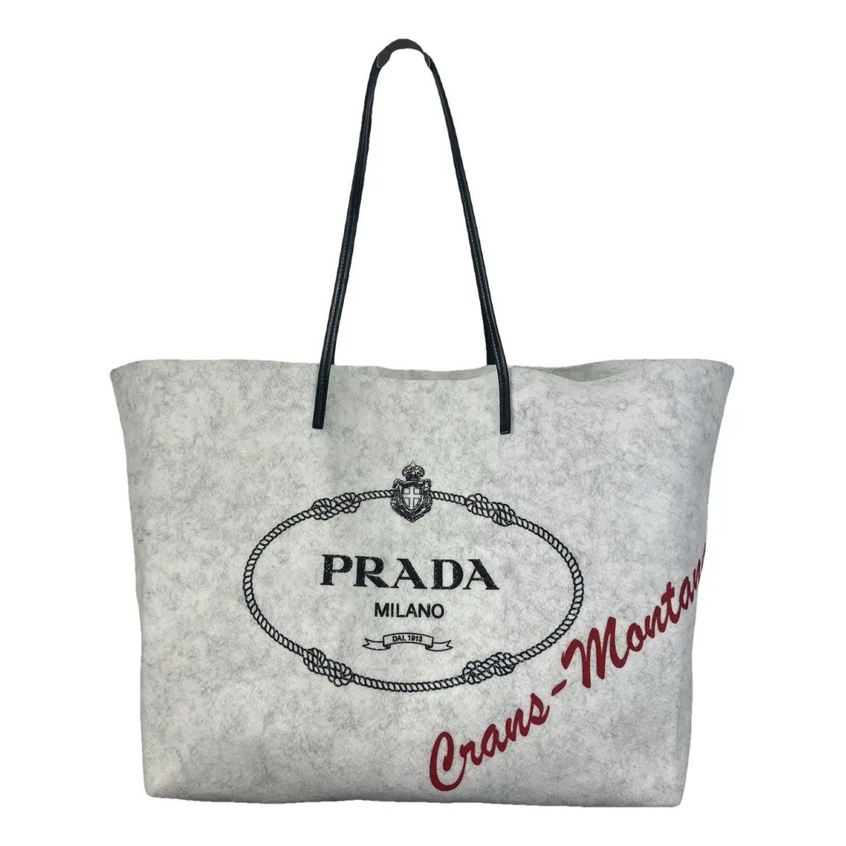 バッグ 816 vintage Prada logo tote bag gray AUTHENTIC Prada Medium Canapa Logo Tote bag 🌸🌸CHIC